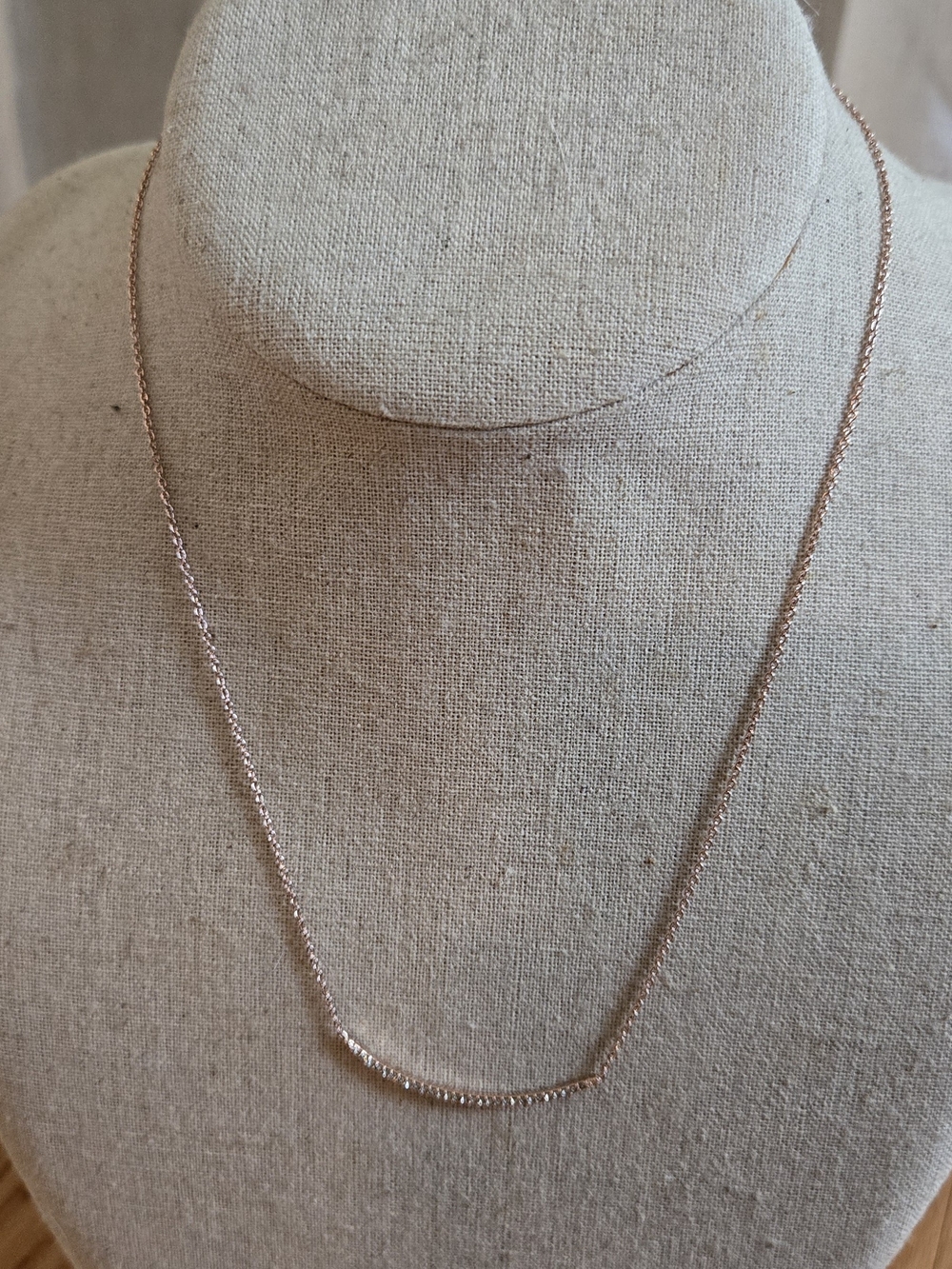 Stella & Dot Rose Gold Delicate Bar Necklace